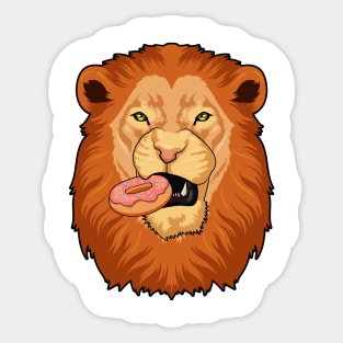 Lion with Donut Sticker